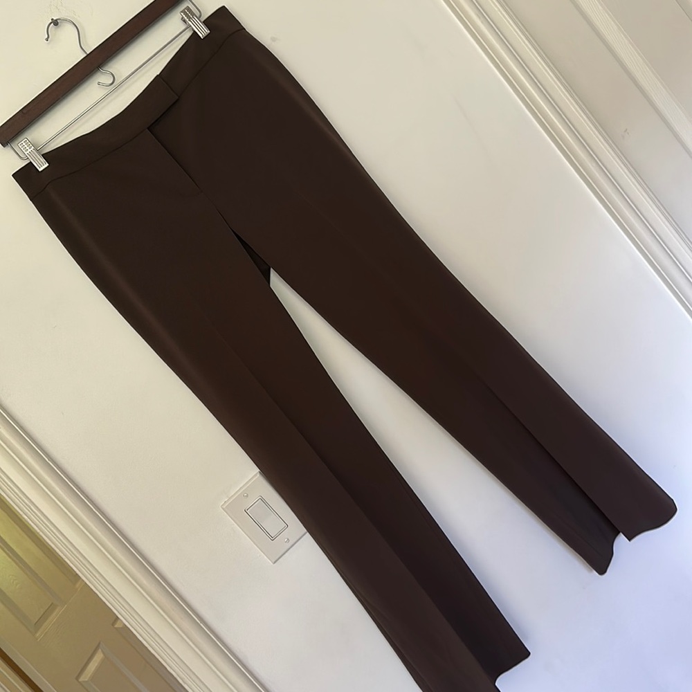 Tahari chocolate brown trouser slacks